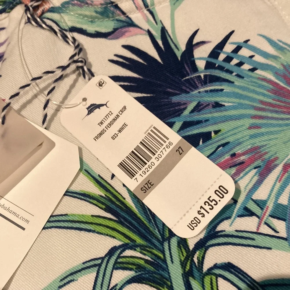 Tommy Bahama women's floral white denim jeans - Picture 3 of 3